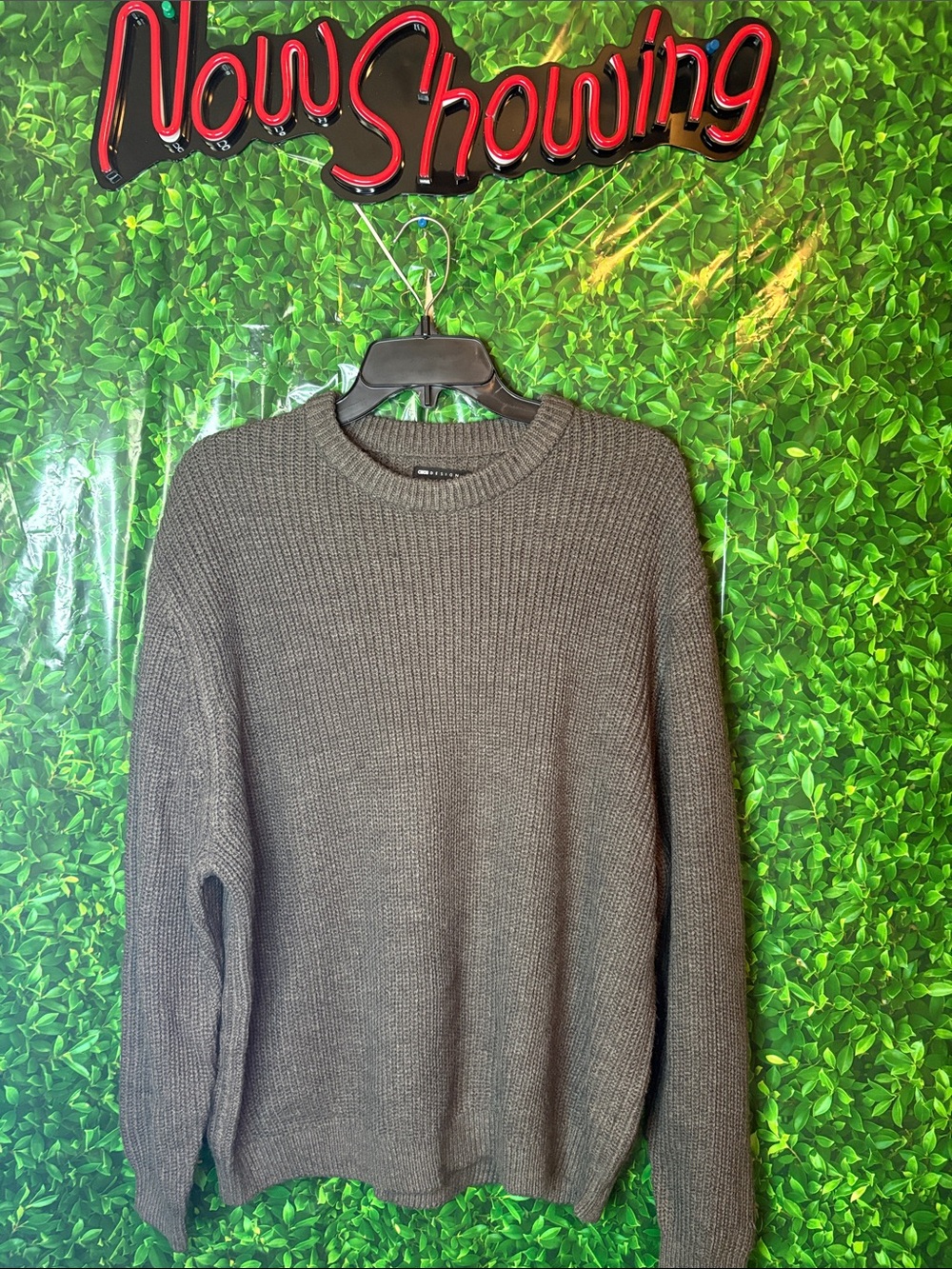 ASOS Men's Crewneck Sweater in Charcoal Gray
